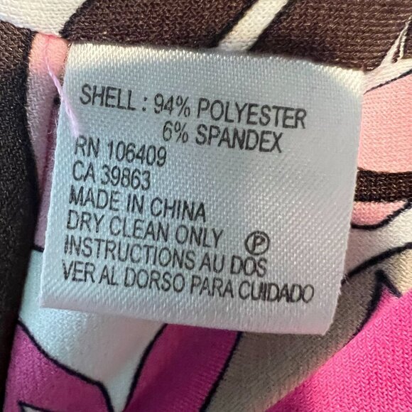 Tahari Arthur S. Levine Pink & Brown Sleeveless Floral Midi Dress, Size 2 - Picture 16 of 16